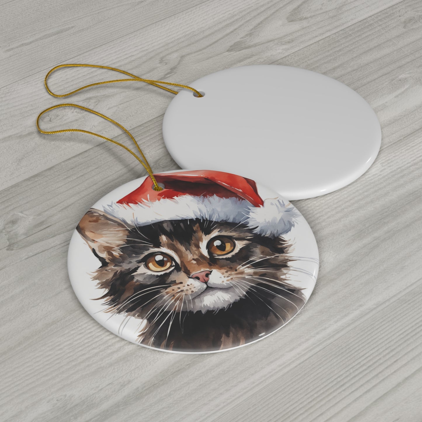 Ceramic Ornament - Christmas Cat     Item #5595799