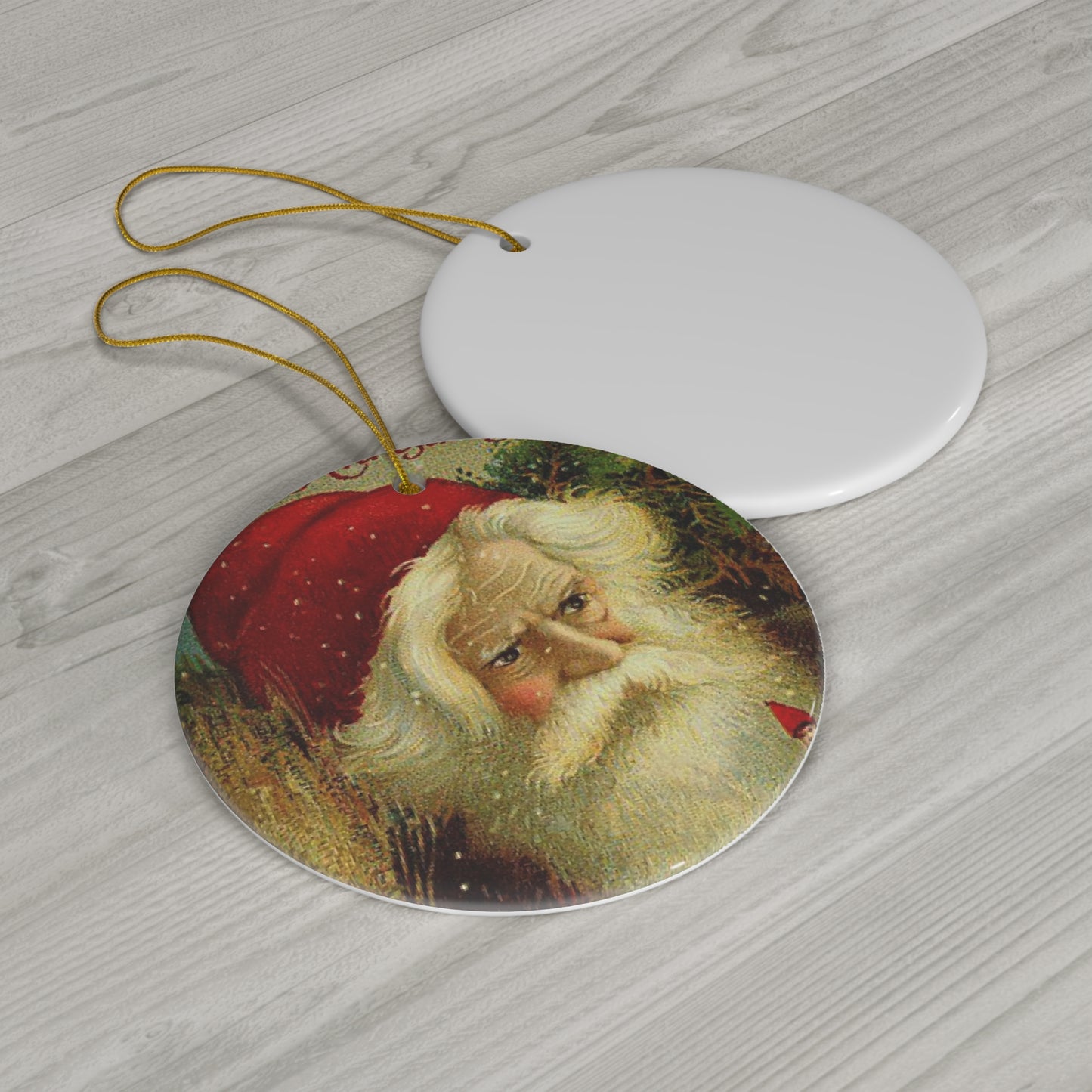 Santa Ceramic Disc Ornament        Item #1094459