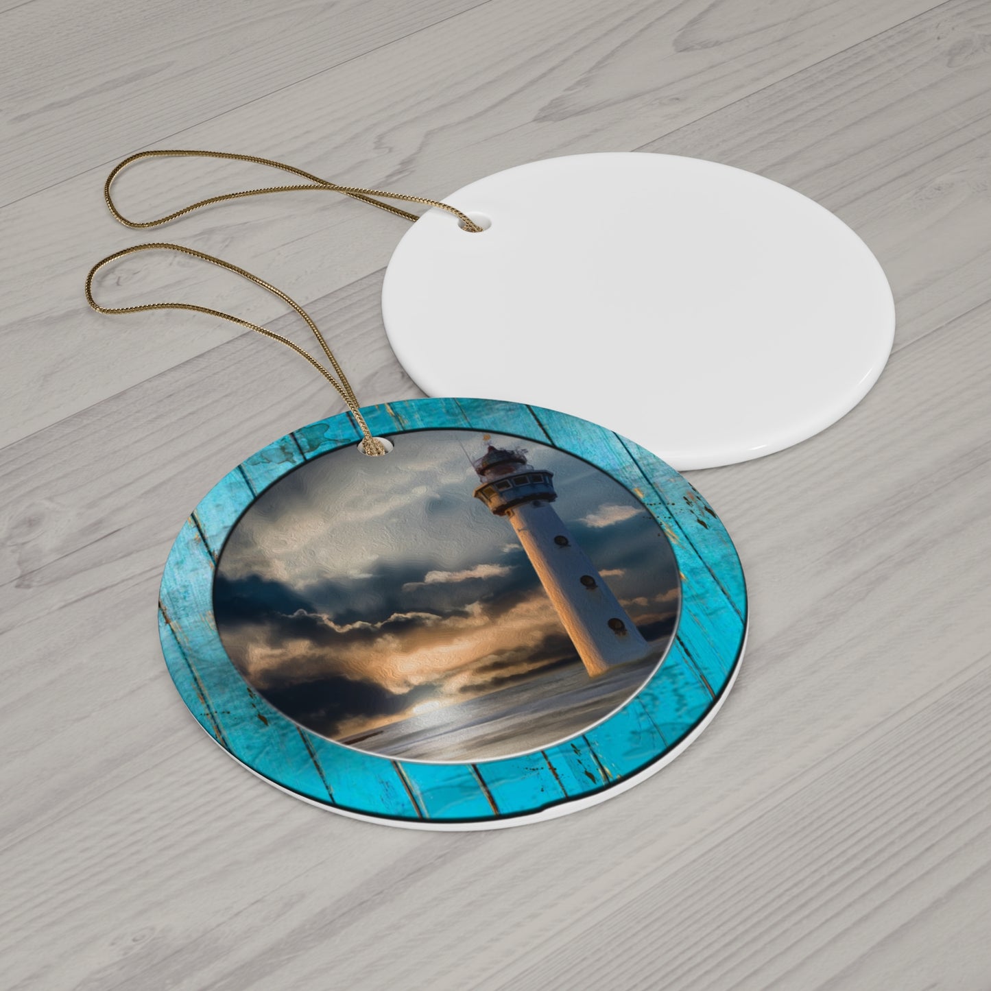 Lighthouse Ceramic Disc Ornament      Item #2364963