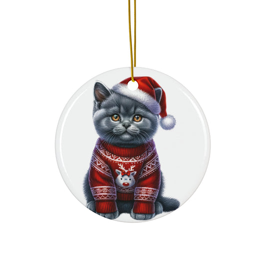 Ceramic Ornament - Chartreux Christmas Kitten     Item #4822477