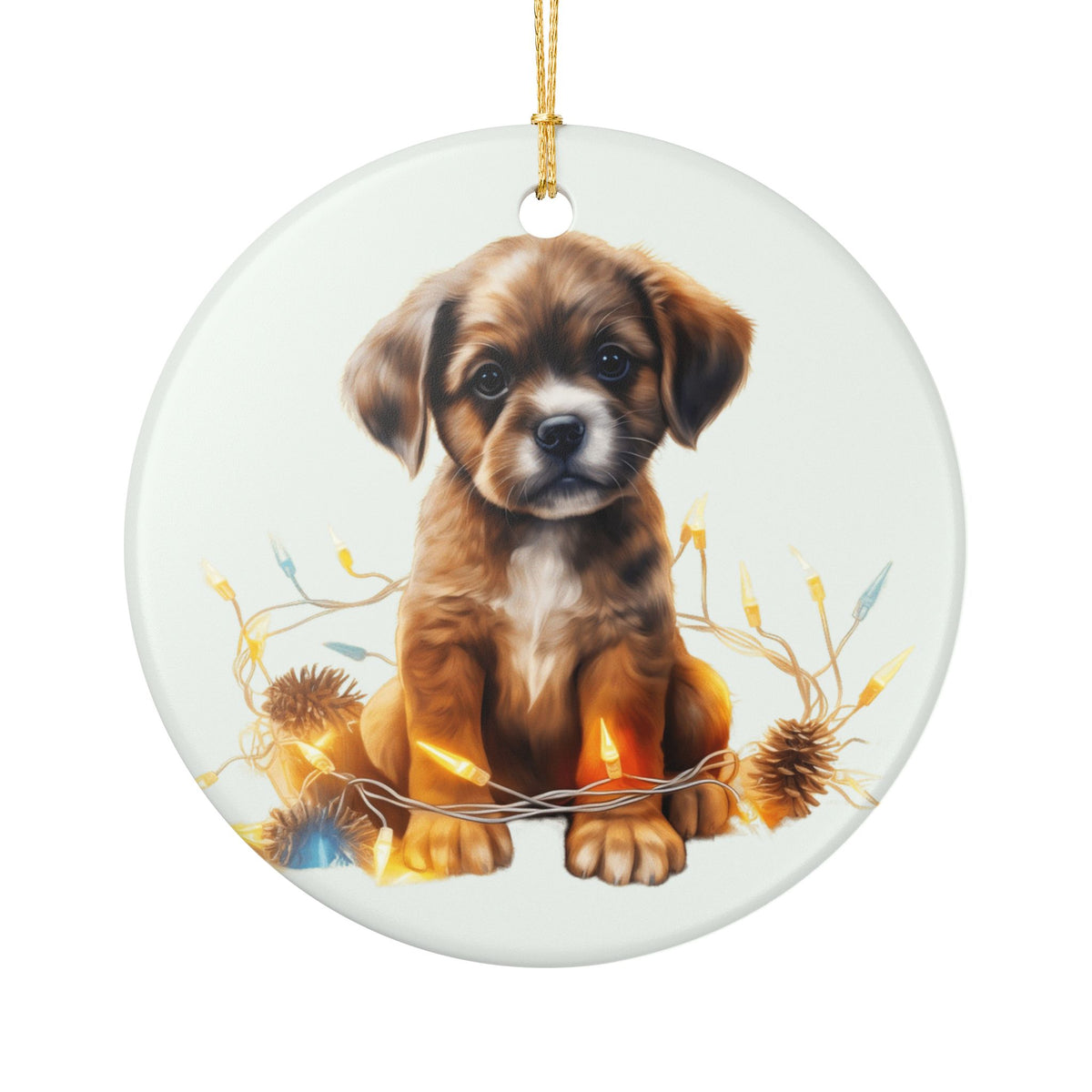 Ceramic Puppy Christmas Ornament   Item #917774