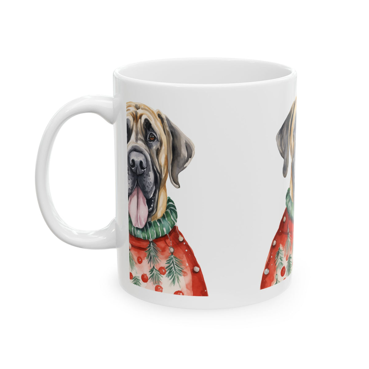 Mastiff Christmas Mug — Festive Dog Holiday Coffee Cup 11oz   Item #263861