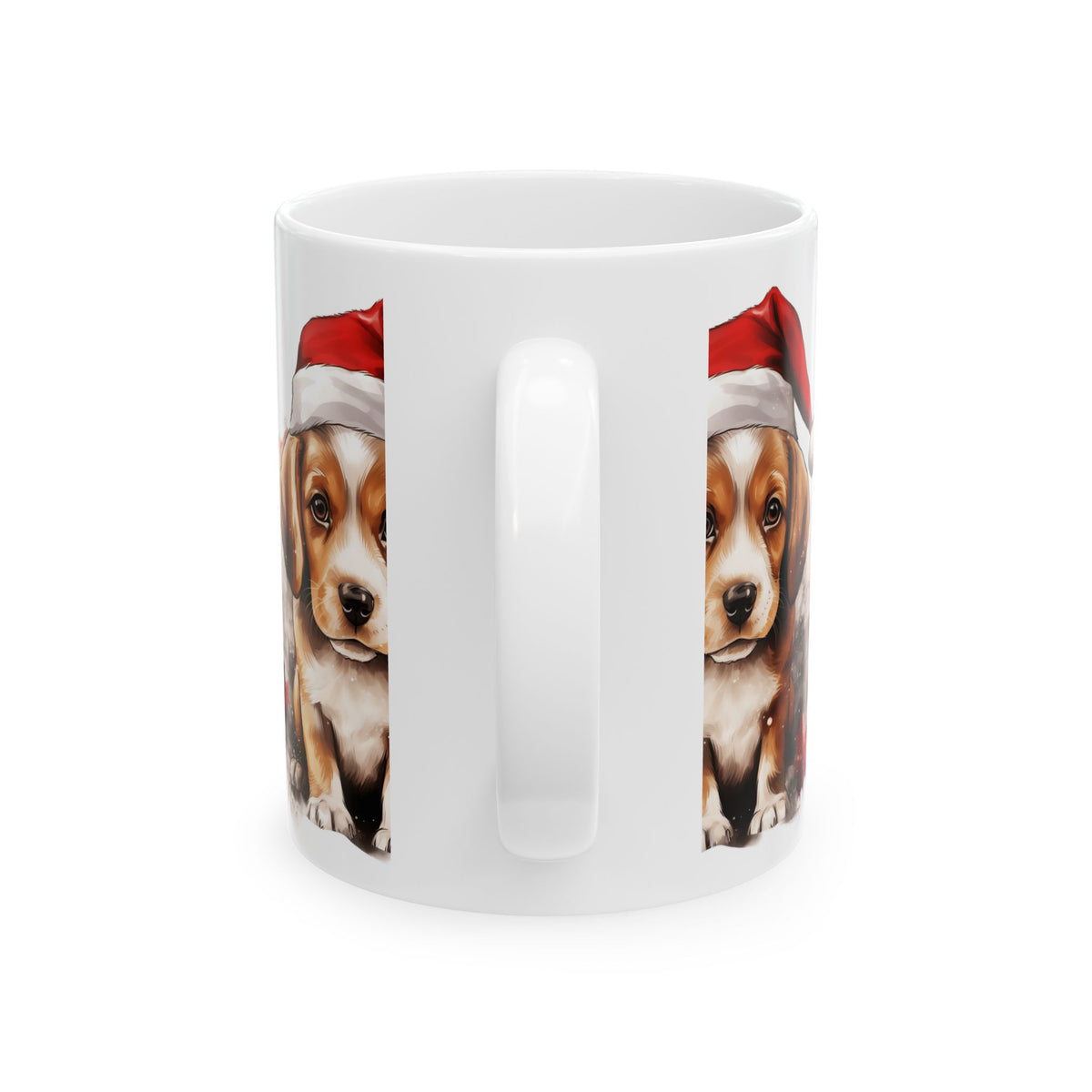 Christmas Puppy Ceramic Mug – Cute Beagle in Santa Hat 11oz   Item #540297