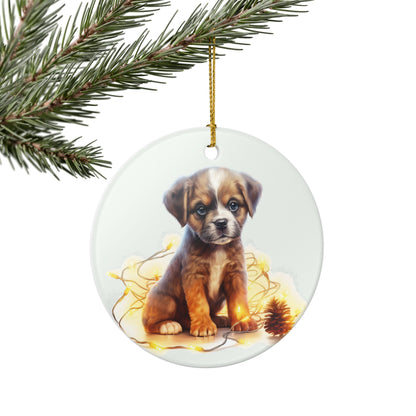 Ceramic Puppy Christmas Ornament   Item #942502