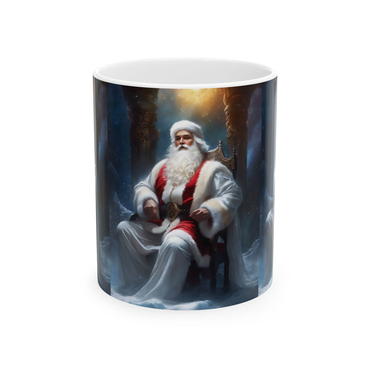 Santa Claus Throne Ceramic Mug — Festive Christmas Coffee Cup 11oz  Item #553287