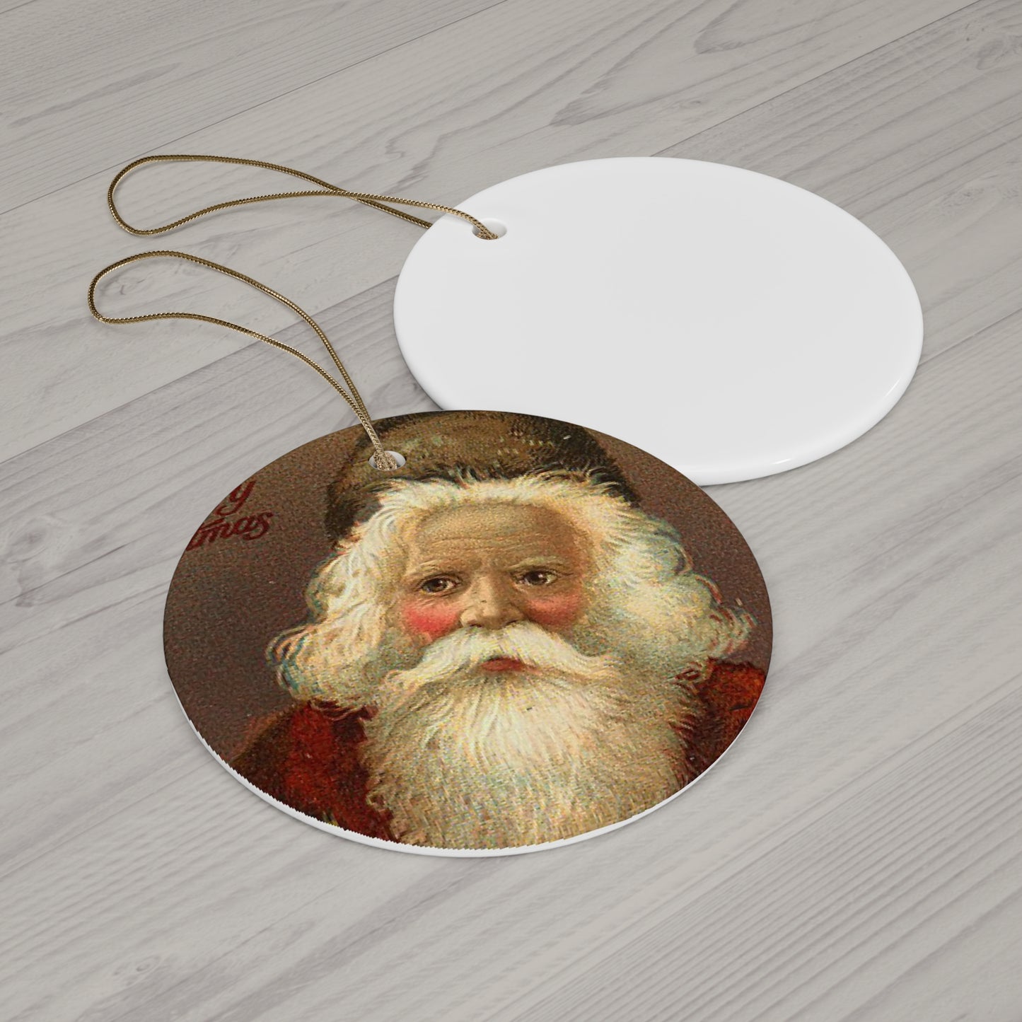 Santa Ceramic Disc Ornament          Item #9384563