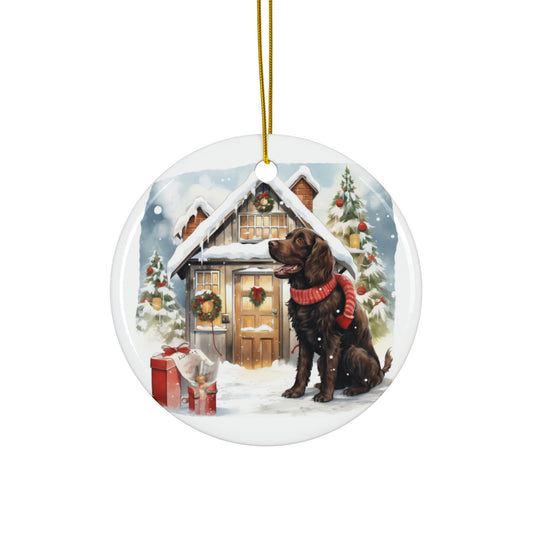 Christmas Dog Ceramic Disc Ornament                  Item #662999