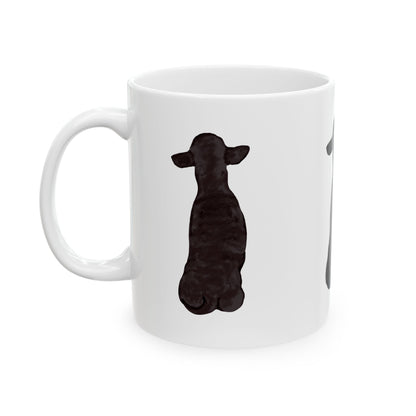 Dog Silhouette Mug – Back View Ceramic Coffee Cup 11oz    Item #7939
