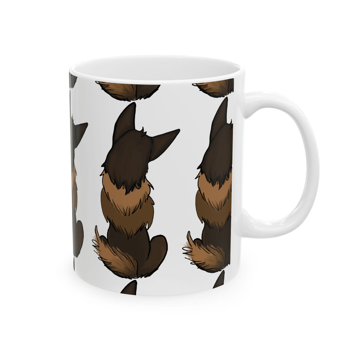 German Shepherd Pattern Ceramic Mug — Cute Dog Pawfect Coffee Cup 11oz   Item #335891