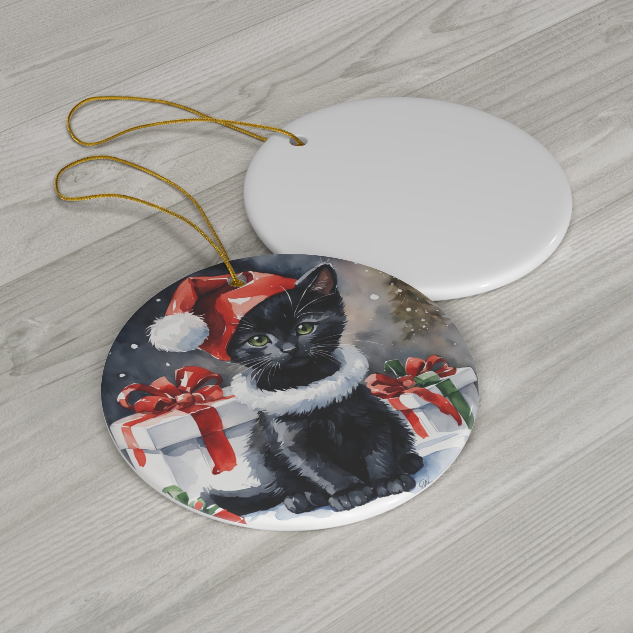 Ceramic Ornament - Christmas Cat     Item #9486366