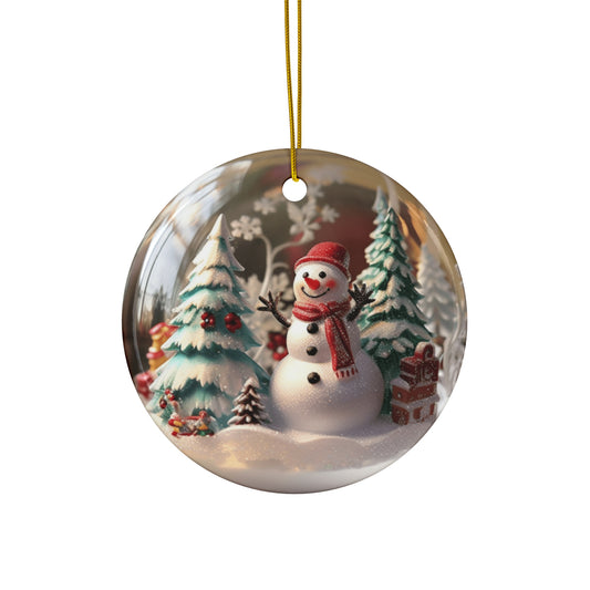 Ceramic Ornament - Globe Snowman     Item #5287503