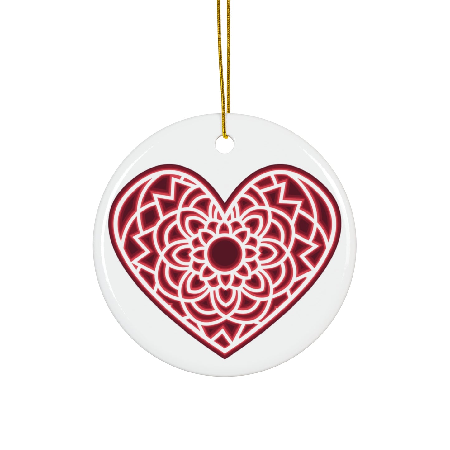 Heart Ceramic Disc Ornament    Item #4820269