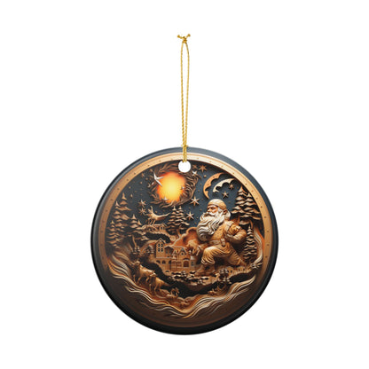 Santa Winter Wonderland Ceramic Christmas Ornament    Item # 419083