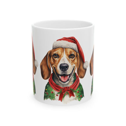 Christmas Beagle Mug – Festive Dog Coffee Cup 11oz   Item #544134