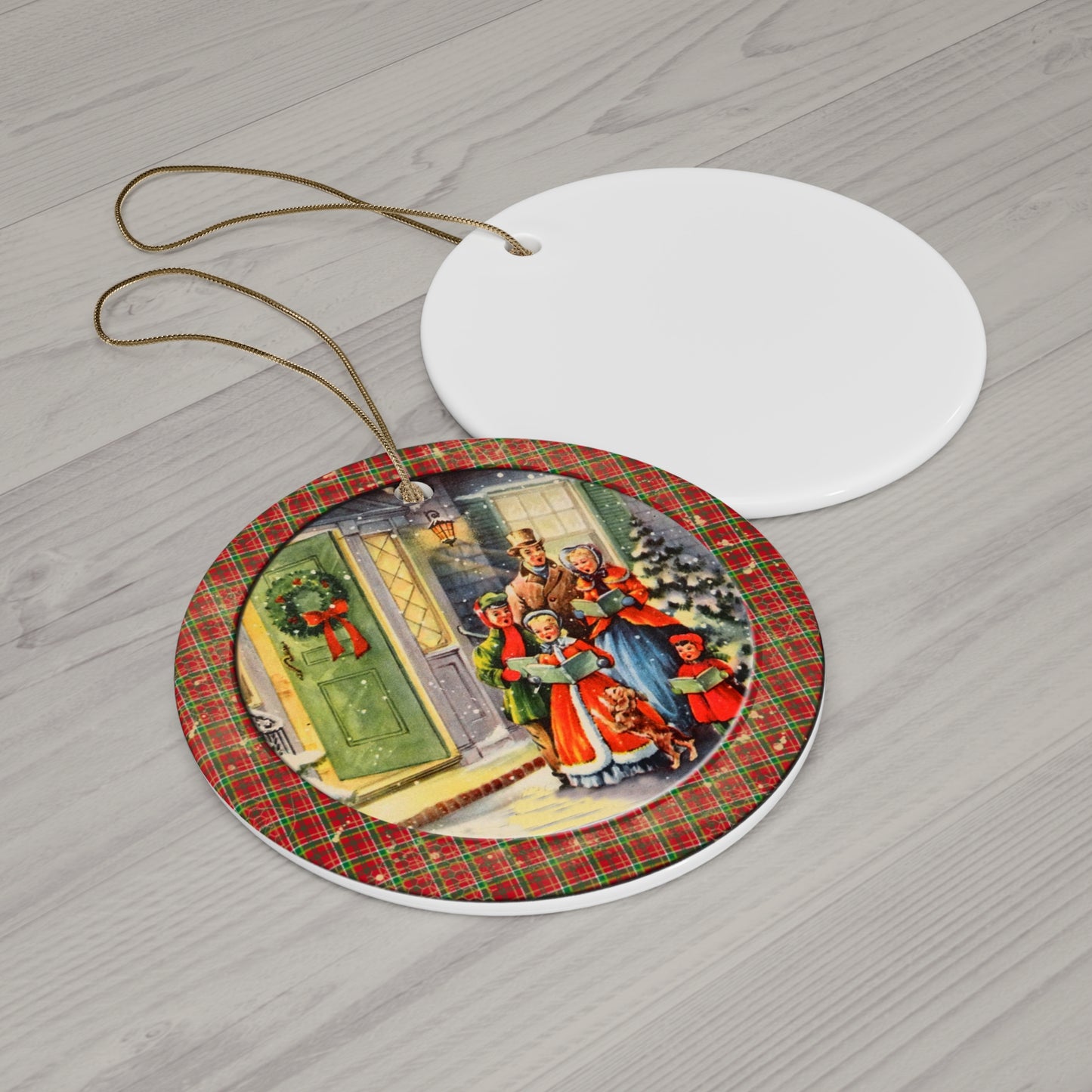 Christmas Carolers Ceramic Disc Ornament     Item #2534038