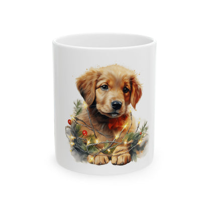 Golden Retriever Puppy Christmas Mug — Cute Dog Coffee Cup 11oz  Item #319703
