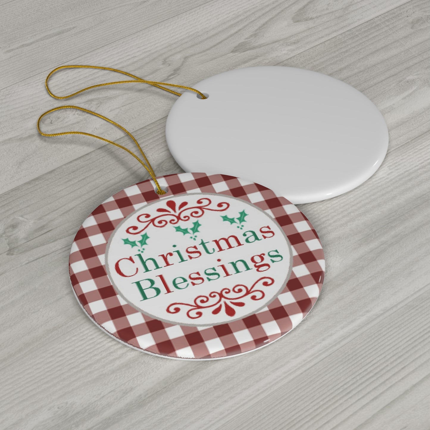 Christmas Blessings Ceramic Disc Ornament           Item #3889322