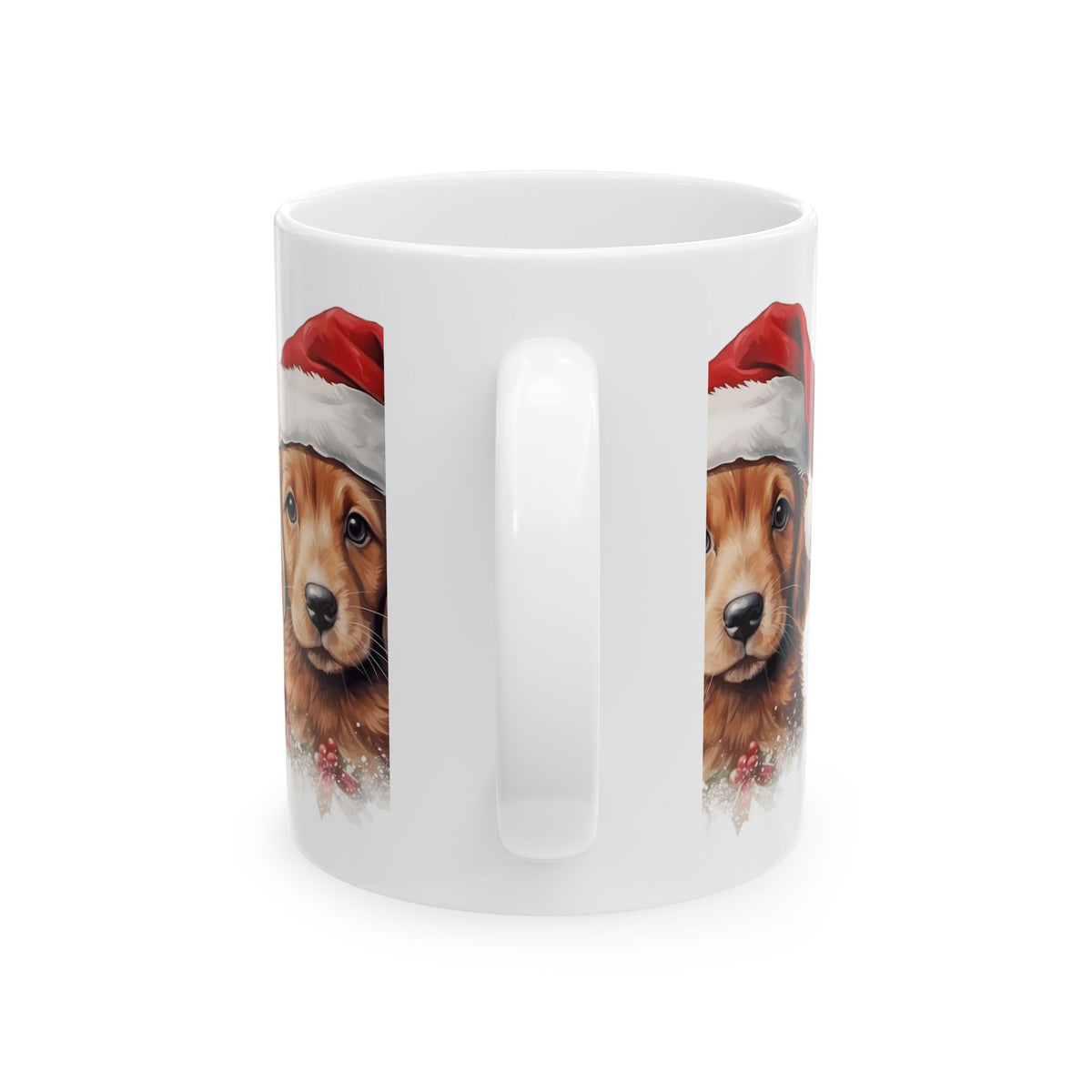 Christmas Golden Retriever Puppy Mug – Cute Santa Hat Holiday Coffee Cup 11oz  Item #941083