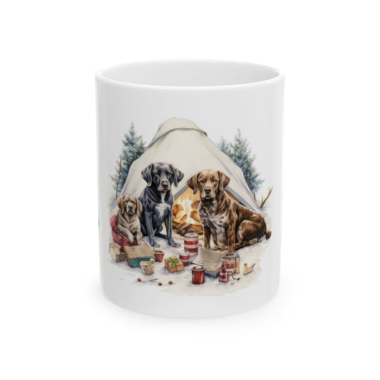 Camping Dogs Ceramic Mug – Cozy Outdoor Adventure Coffee Cup 11oz  Item #733692