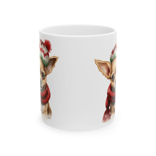Festive Christmas Dog With Scarf And Hat Ceramic Mug 11oz  Item #358603