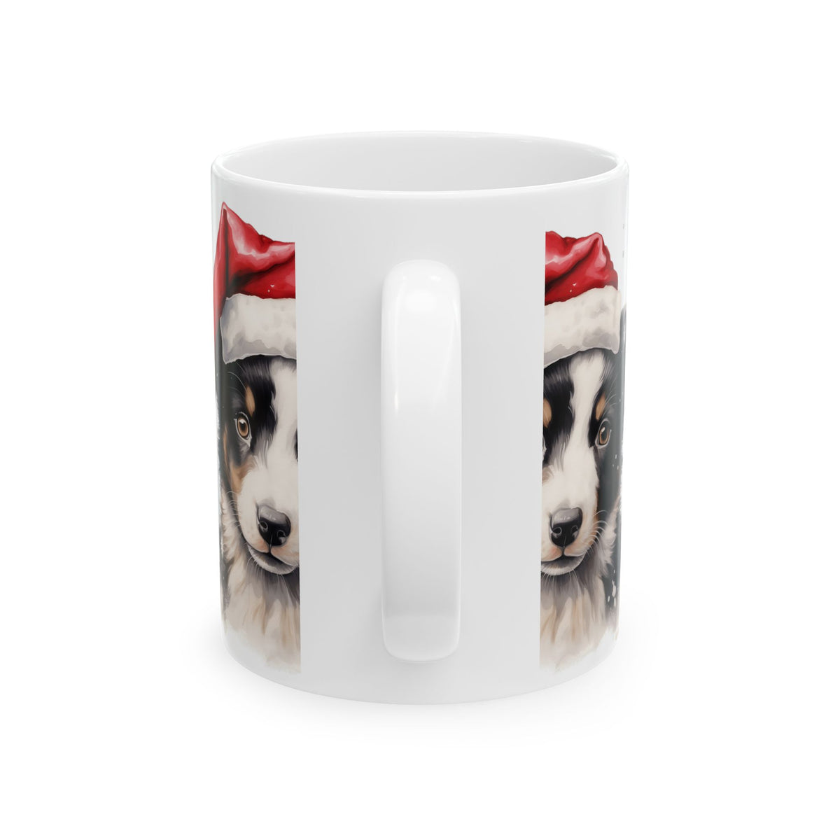 Christmas Puppy Mug — Cute Dog with Santa Hat Ceramic Coffee Cup 11oz  Item #417038
