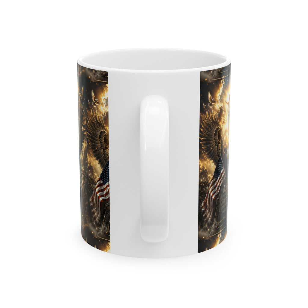 Patriotic Angel & Bald Eagle Ceramic Mug – God Bless America 11oz  Item #137373