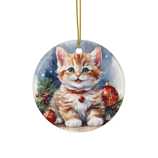 Ceramic Ornament - Christmas Cat     Item #8383326