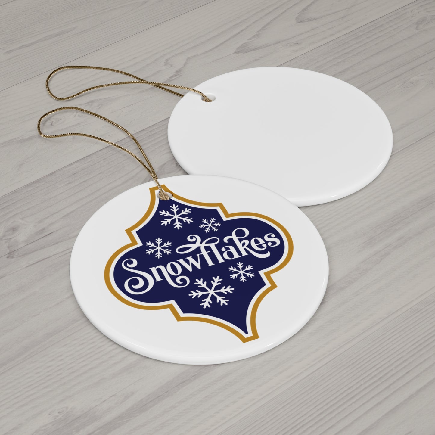 Snowflakes Ceramic Disc Ornament      Item #7234776