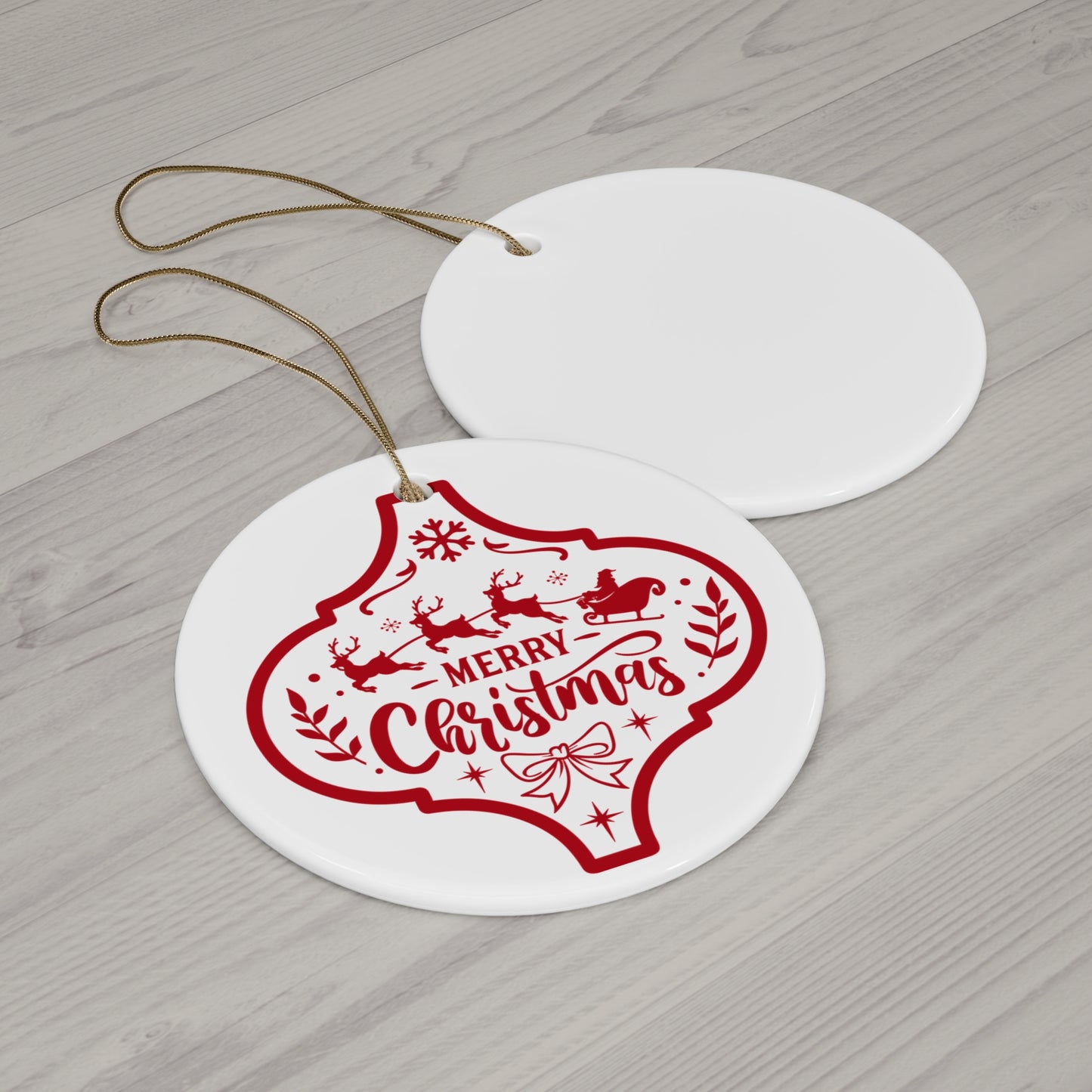 Merry Christmas Ceramic Disc Ornament    Item #8814982