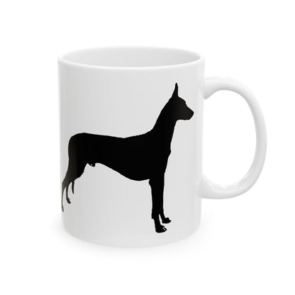 Greyhound Silhouette Ceramic Mug — Black Dog Profile Coffee Cup 11oz  Item #15878