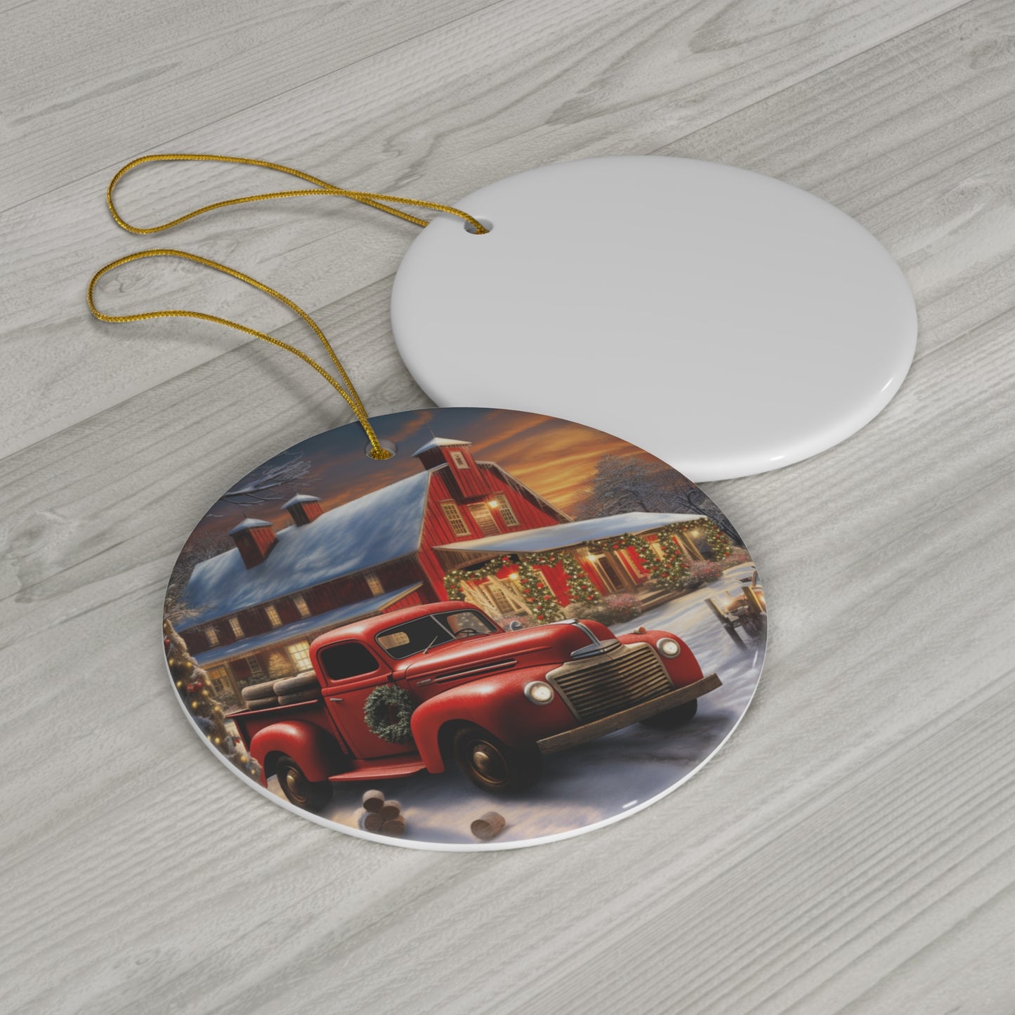 Ceramic Ornament - Country Christmas Truck    Item #8110424