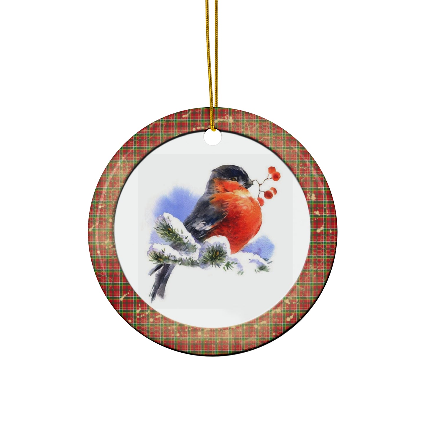 Christmas Birds Ceramic Disc Ornament      Item #493706