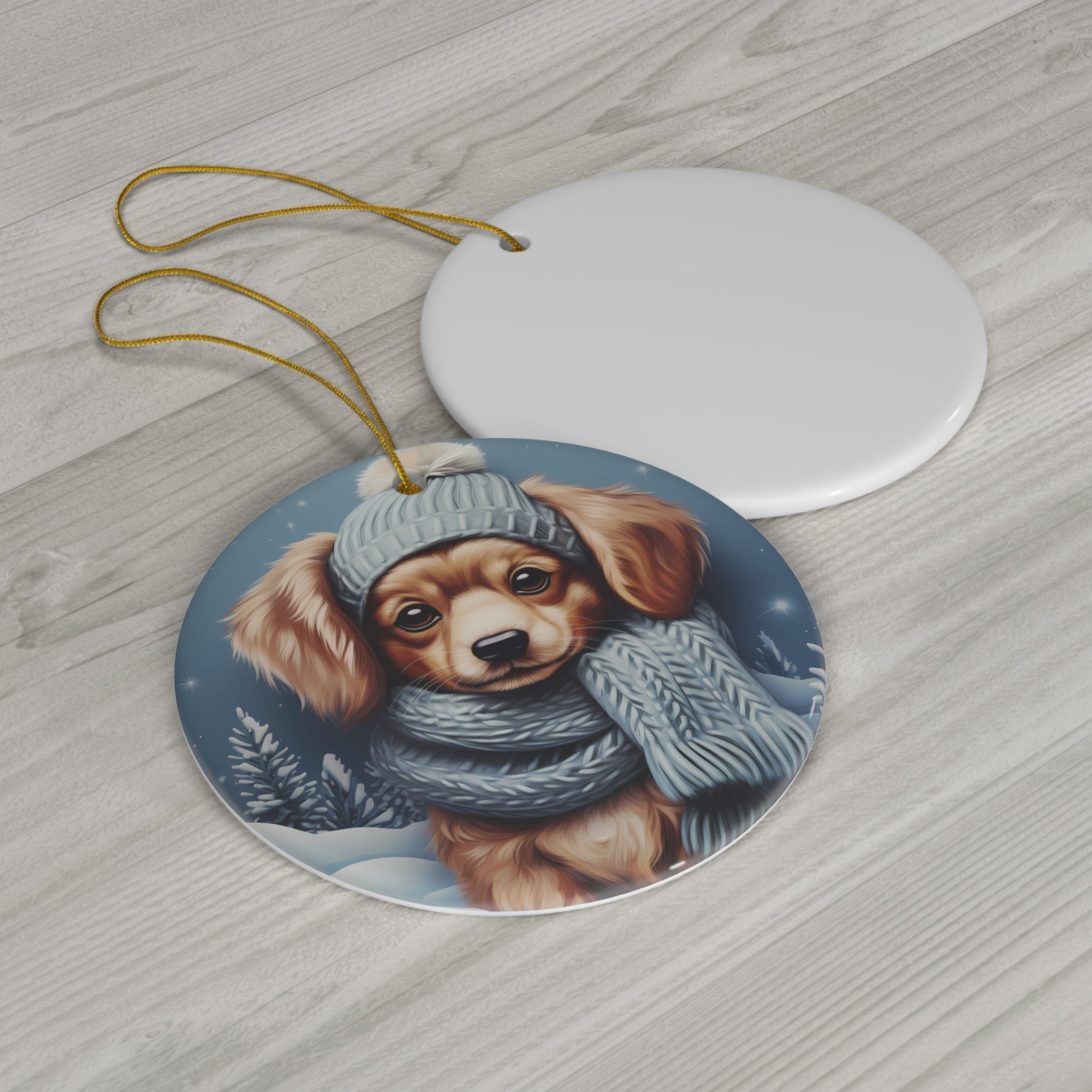 Dog Ceramic Disc Ornament            Item #1222132