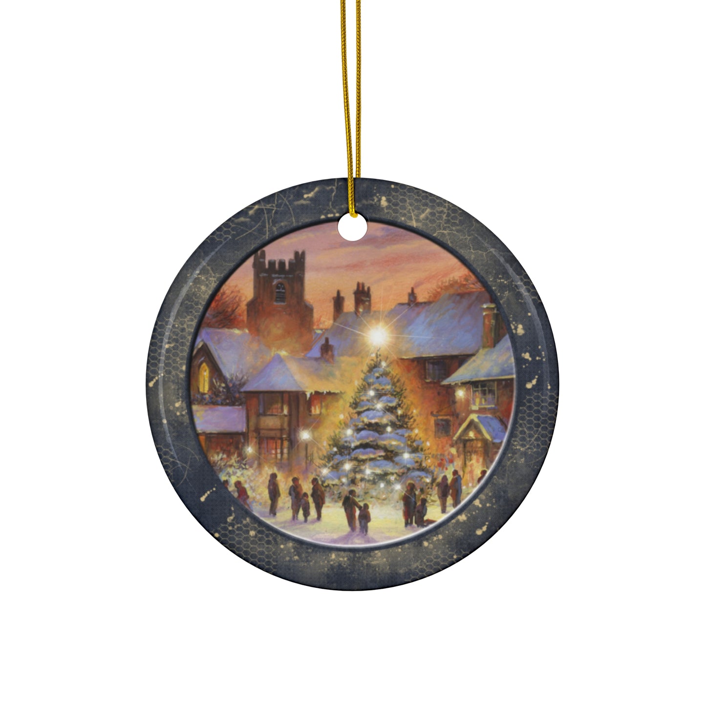 Winter Scene Ceramic Disc Ornament        Item #4789698