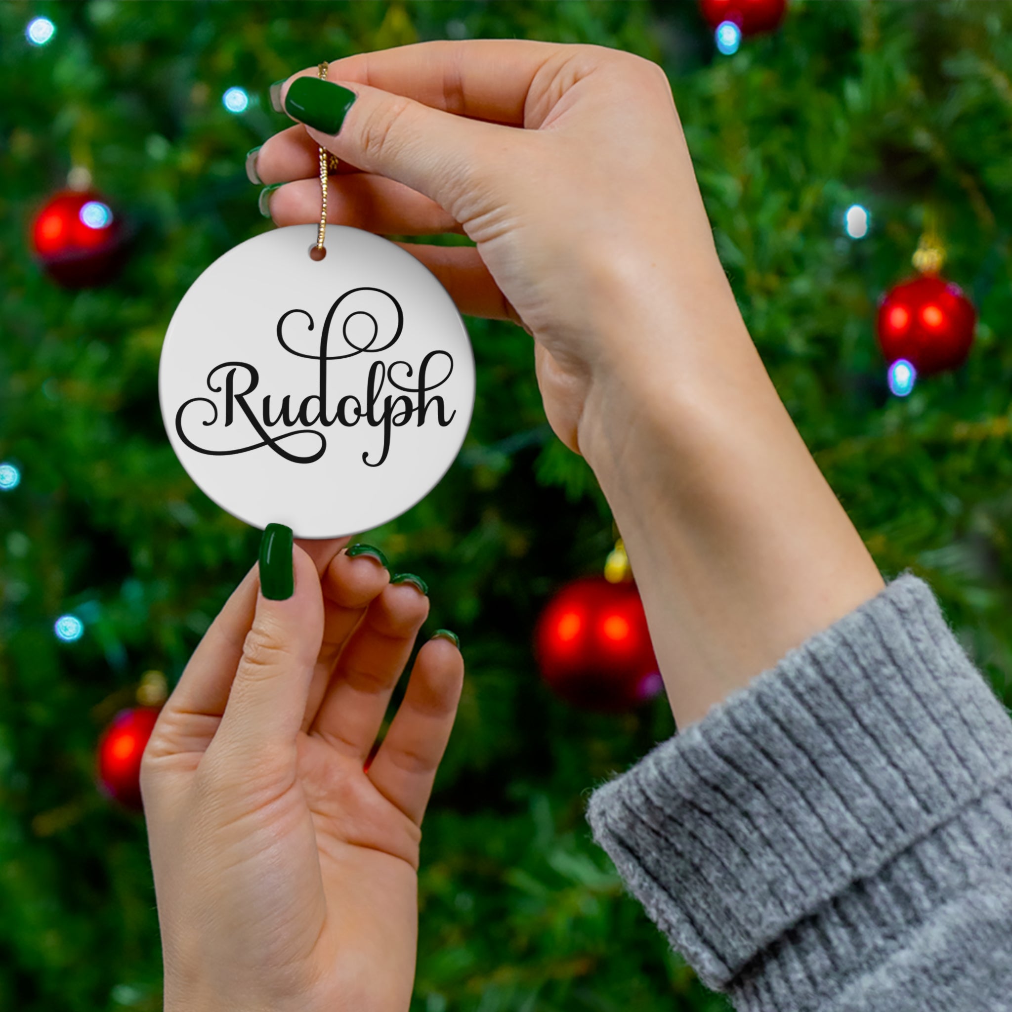 Rudolph Ceramic Disc Ornament        Item #8555795