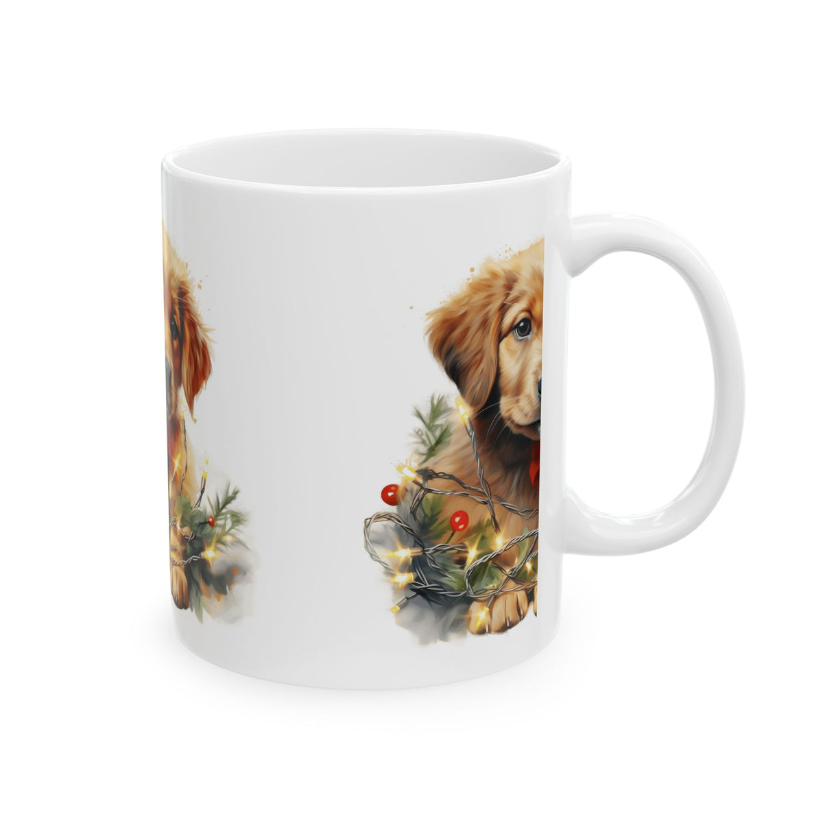 Golden Retriever Puppy Christmas Mug — Cute Dog Coffee Cup 11oz  Item #319703