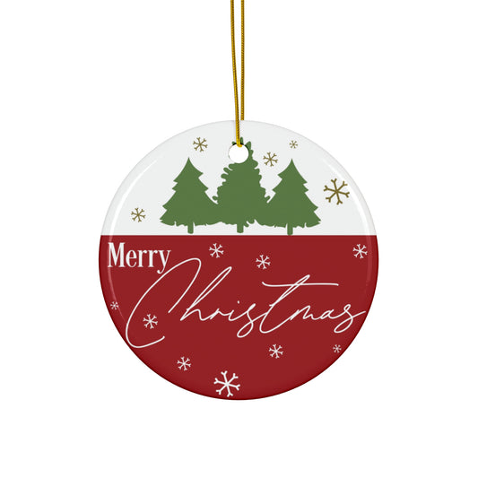 Merry Christmas Ceramic Disc Ornament       Item #3820798