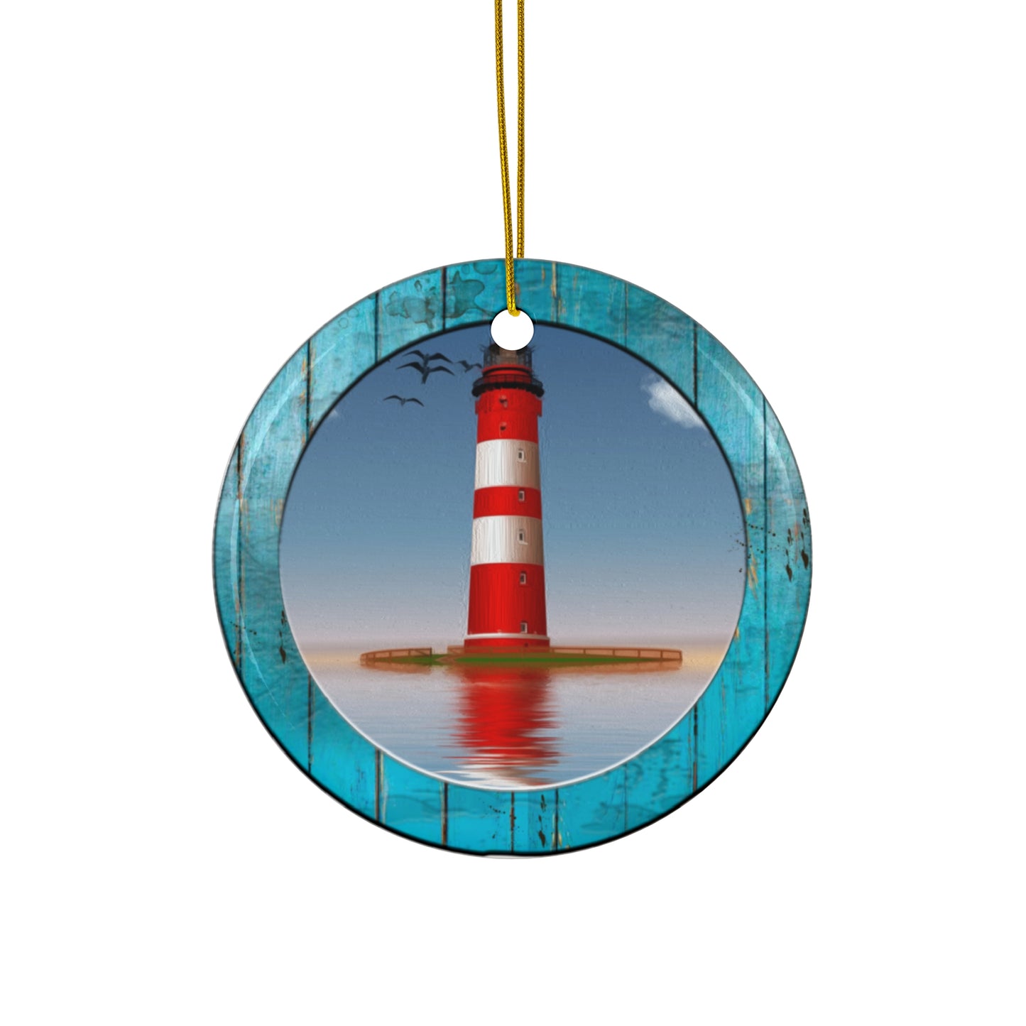 Lighthouse Ceramic Disc Ornament     Item #6685194