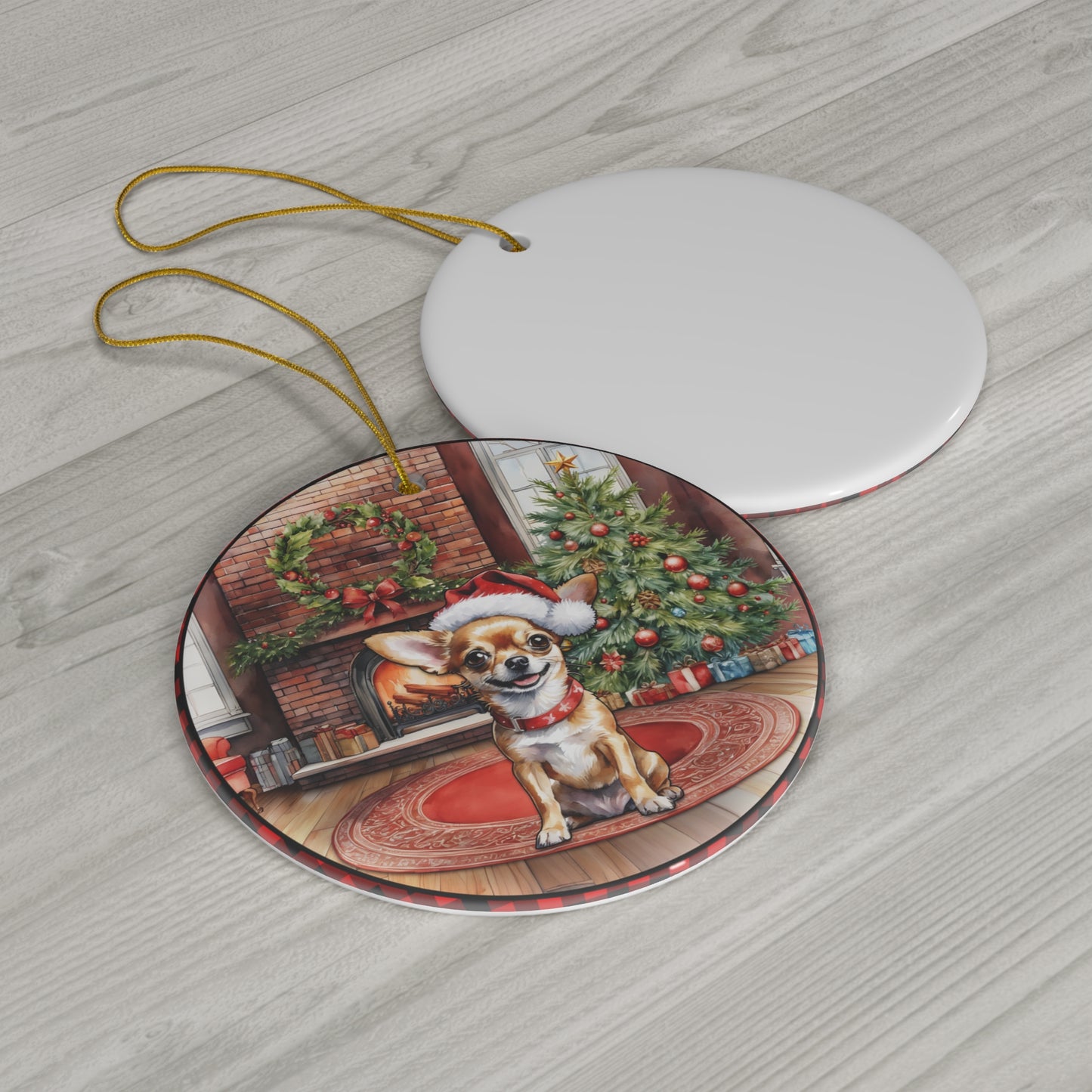 Ceramic Ornament - Chihuahua Christmas Dog       Item #5385093