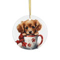 Christmas Dogs Ceramic Disc Ornament              Item #9150687
