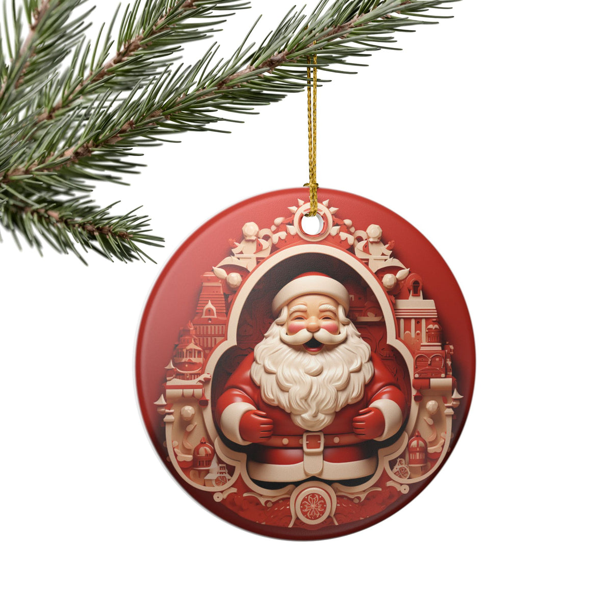 Santa Claus Christmas Ceramic Ornament   Item #635403