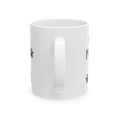 Cat Mom Coffee Mug – "World's Best Mother of Cats" Ceramic Mug with Paw Print Design 11oz   Item #83732