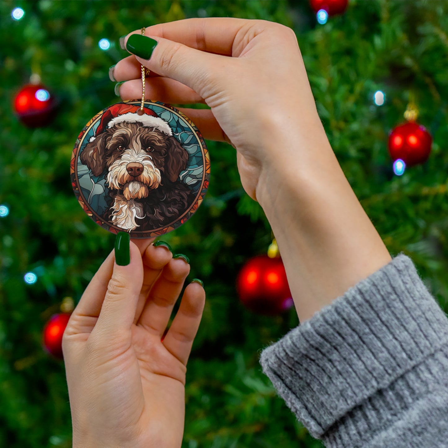 CERAMIC ORNAMENT - SPANISH WATER DOG           Item #8623829