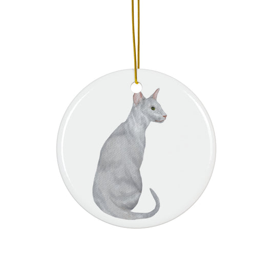 Cat Ceramic Disc Ornament        Item #8128909