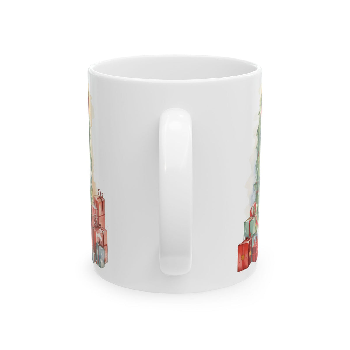 Festive Dog By Door With Presents Holiday Mug 11oz  Item #619626