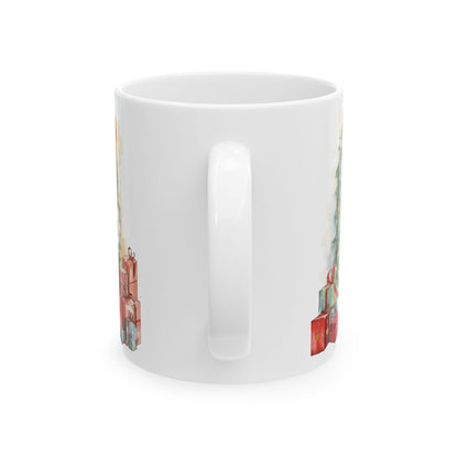 Festive Dog By Door With Presents Holiday Mug 11oz  Item #619626
