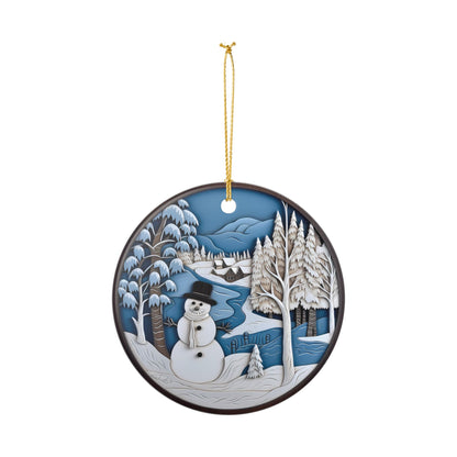 Winter Snowman Ceramic Ornament   Item #765395