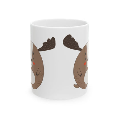 Cute Moose Ceramic Mug – Adorable Woodland Animal Coffee Cup 11oz    Item #634827