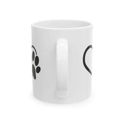 Paw Heart Ceramic Mug – Pet Lover Coffee Cup 11oz    Item #753464