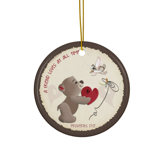 A Friend Loves Bear Ceramic Disc Ornament        Item #6796383